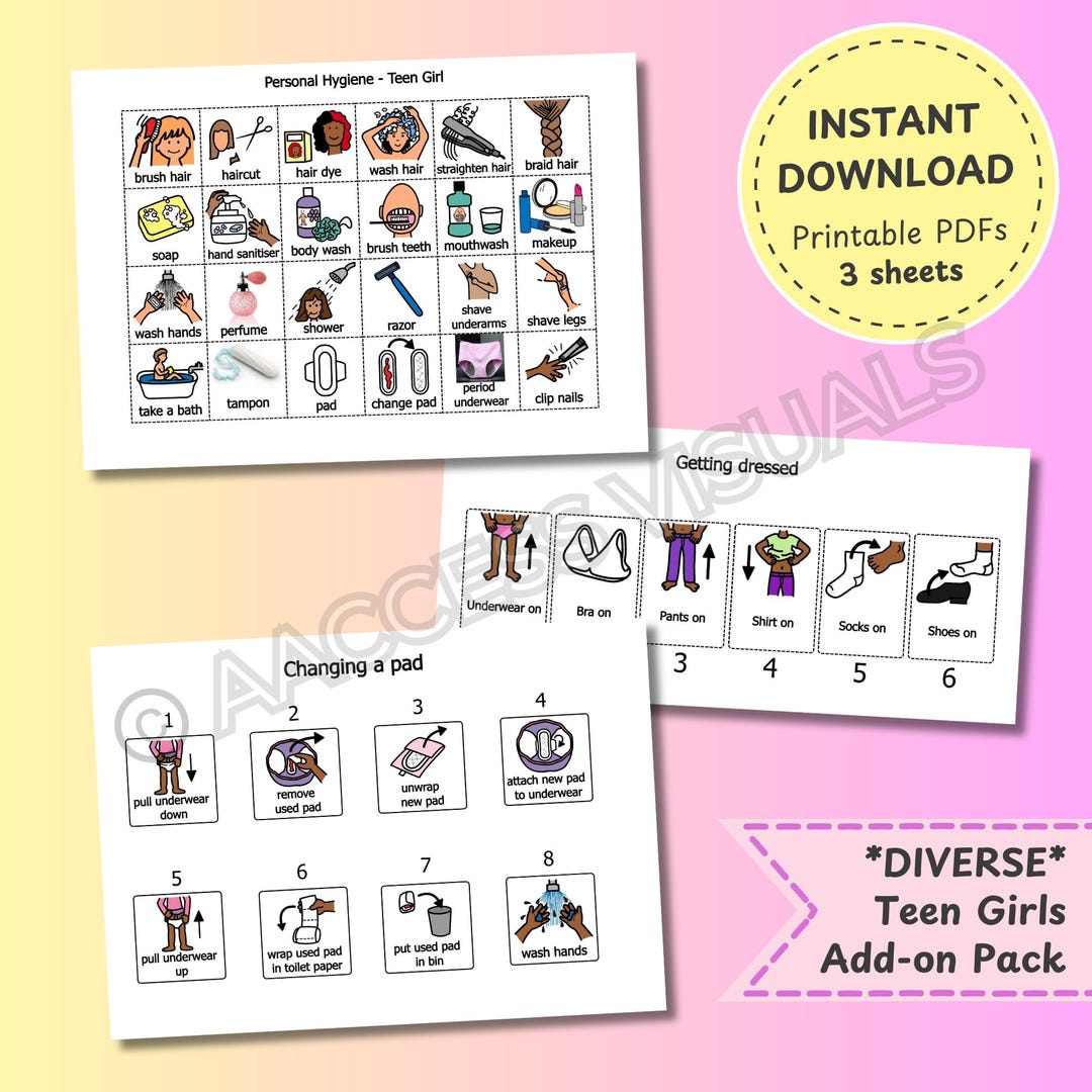 Diverse Teen Girls Add-on Pack - AAC Symbols Boardmaker Picture ...