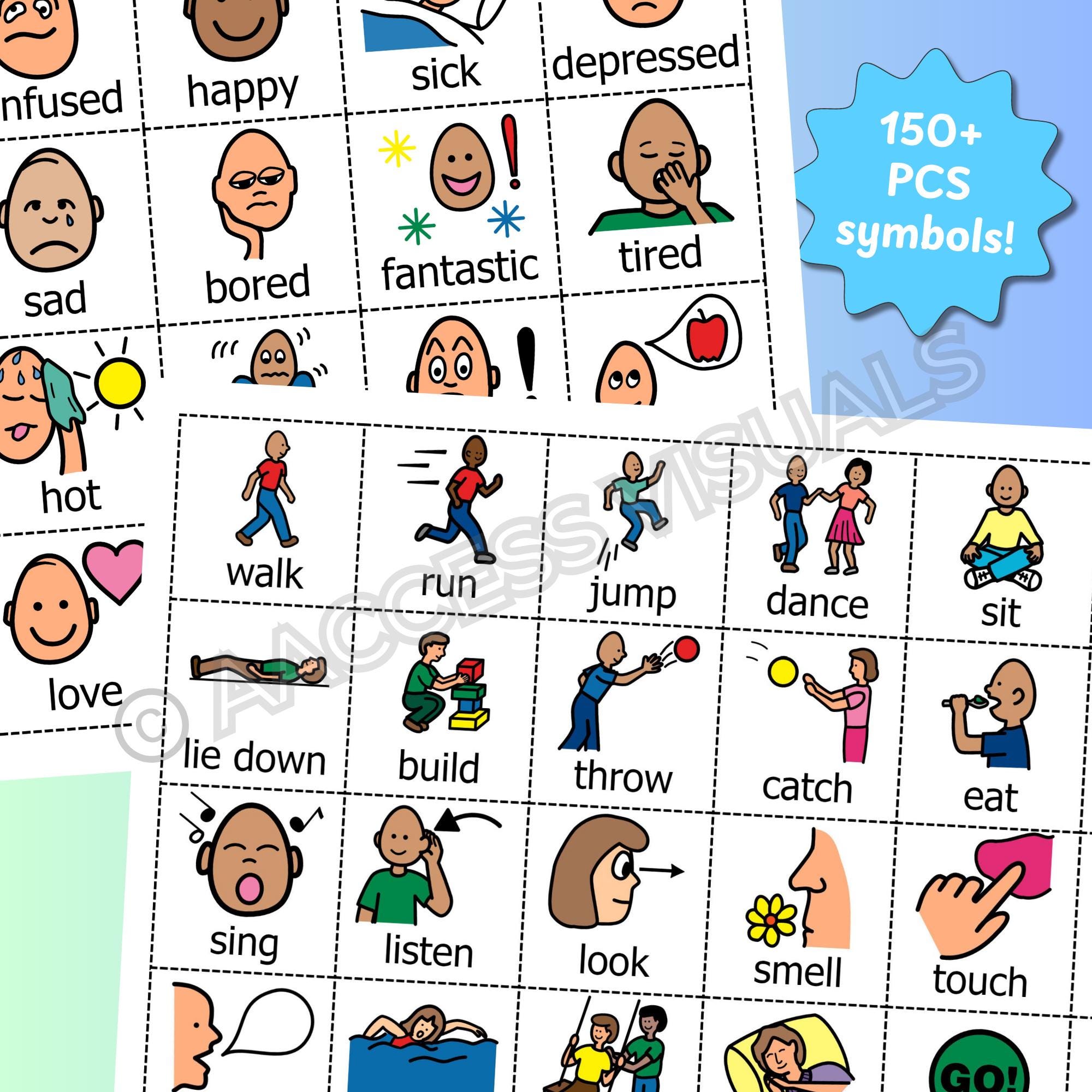 Boys Mini Pack - 150+ AAC Symbols Boardmaker Picture Communication ...