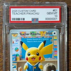 Teacher Pikachu - Custom Trading Card Slab