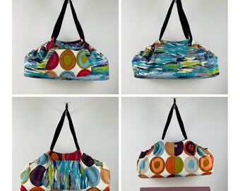 Yoga Tote Bag Reversible XL Yoga Mat Tote Bag, Beach Bag, Gym Bag, Tennis Bag, YogaTote, by Rebecca Yarbrough, OOAK