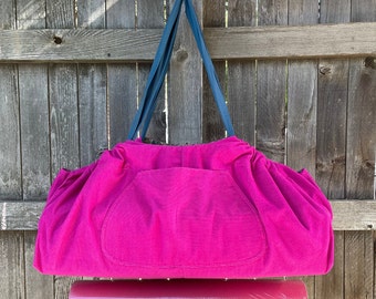 Gym Bag, Reversible XL Yoga Mat Tote Bag, Beach Bag, YogaTote, by Rebecca Yarbrough, OOAK