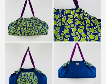 Yoga Bag, Reversible XL Yoga Mat Tote Bag, Beach Bag, YogaTote, by Rebecca Yarbrough, OOAK