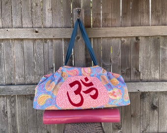 Gym Bag, Reversible XL Yoga Mat Tote Bag, Beach Bag, YogaTote, by Rebecca Yarbrough, OOAK