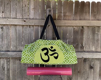 Gym Bag, Reversible XL Yoga Mat Tote Bag, Beach Bag, YogaTote, by Rebecca Yarbrough, OOAK