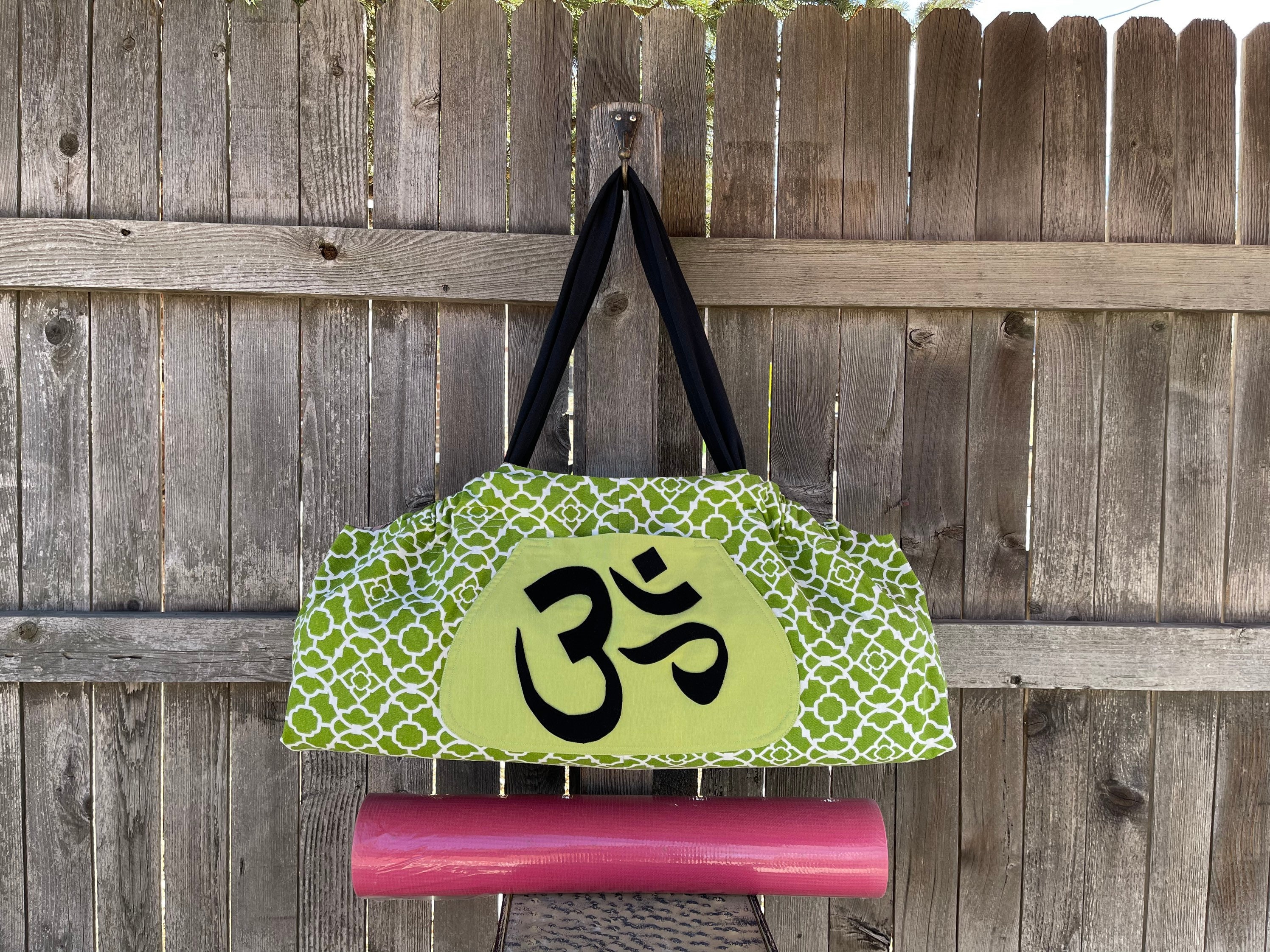 Gym Bag, Reversible XL Yoga Mat Tote Bag, Beach Bag, Yogatote, by Rebecca  Yarbrough, OOAK 