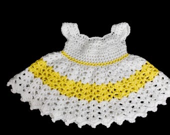 Crochet Sunshine Baby Dress 0-3 Months