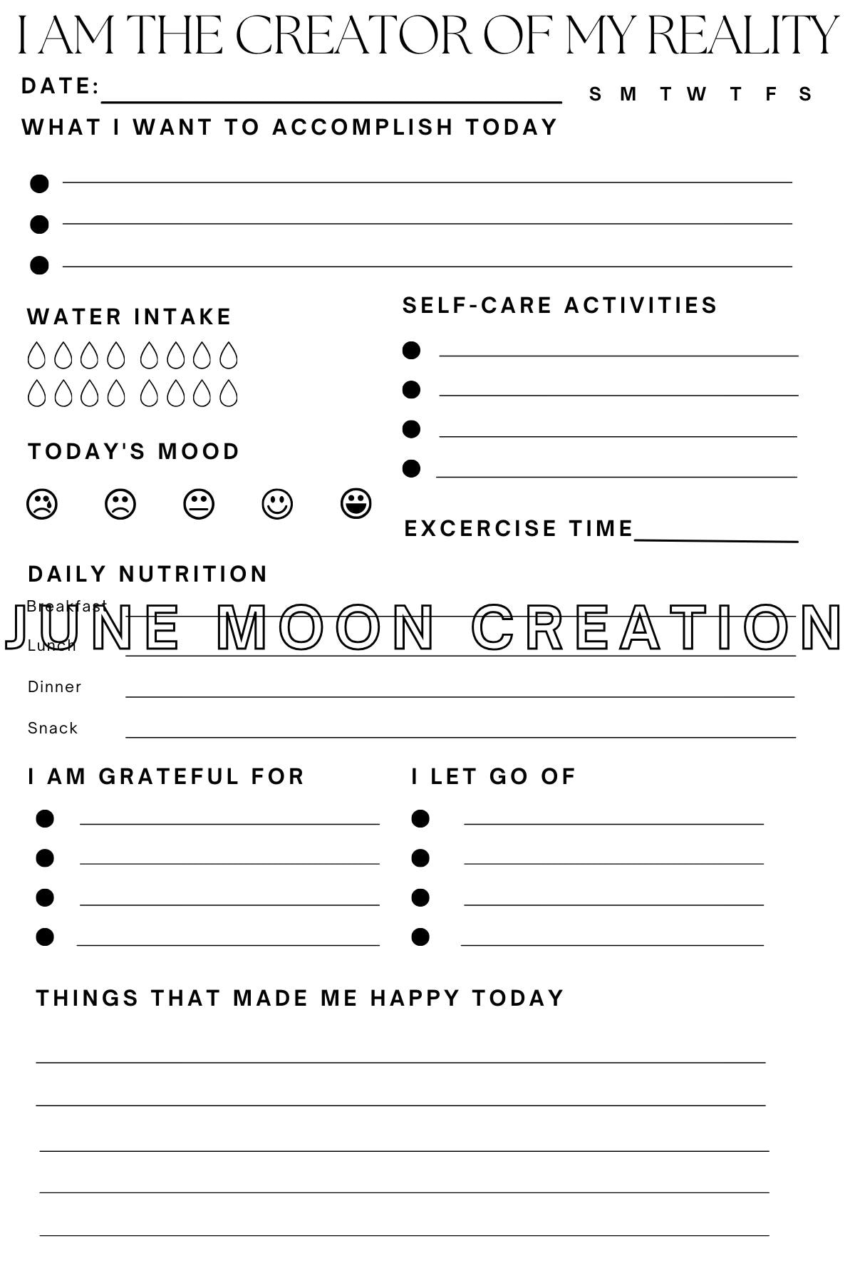 Self-Care Journal Page - Printable Self-Love & Wellness Tracker - Mental Health and Well-being Journal - Instant Download
