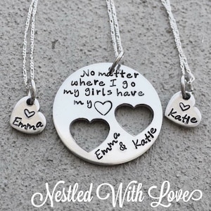 Personalized Hand Stamped Mother/child Set