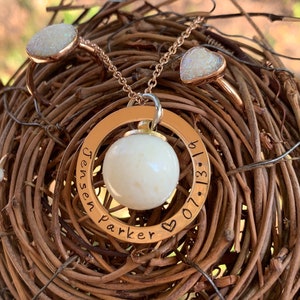Hand Stamped Rose Gold Necklace and Ring