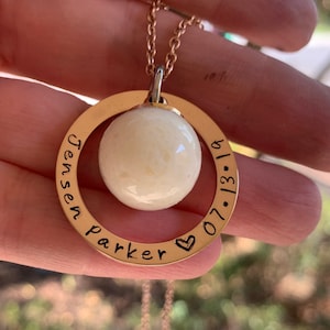 Hand Stamped Breast Milk Rose Gold Necklace