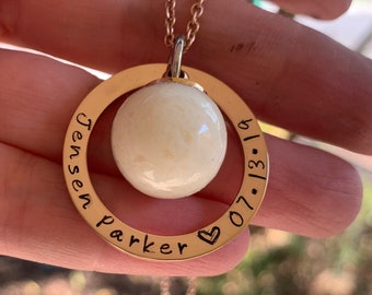 Hand Stamped Breast Milk Rose Gold Necklace