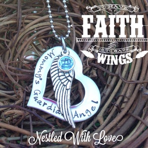 Personalized Hand Stamped Angel necklace