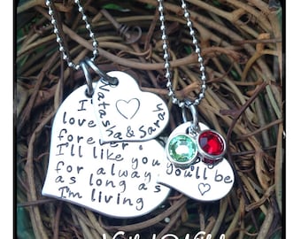 Mothers Day: Personalized Hand Stamped I'll Love You Forever Necklace