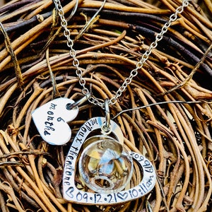 DIY Breastmilk Heart Necklace with Months Breastfed