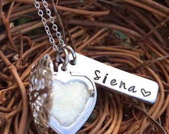 Personalized Breast Milk Locket Necklace – DIY Kit, Hand Stamped Tag