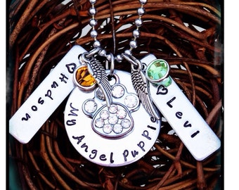 Personalized Hand Stamped Pet Memorial Necklace