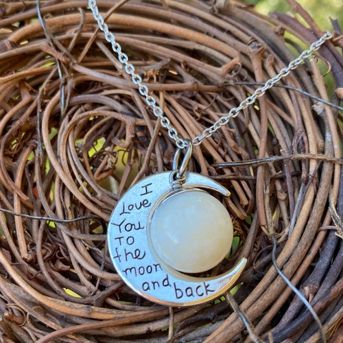 Personalized Hand Stamped I love you to the Moon & Back Breastmilk Necklace