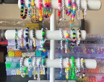 Custom and premade Kandi beaded bracelets