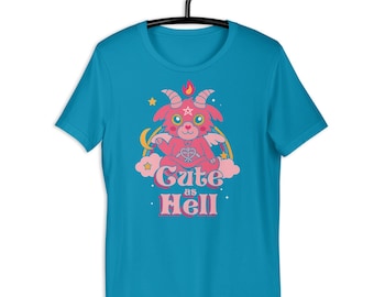 Cute as Hell Shirt | Satanic Kawaii Baphomet Tee | Pastel Goth Demoncore Aesthetic | Evil Sparkles by Lala