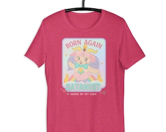 Born Again Satanist Shirt | Pastel Goth Baphomet Tee | Kawaii Occult Demoncore Aesthetic | Evil Sparkles by Lala