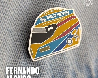 Fernando Alonso 2005 World Champion Helmet Enamel Pin – Limited Edition Renault F1 Collectible