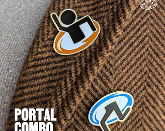 Portal Enamel Pin Set: Orange & Blau - Gamer Anstecknadeln