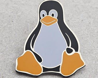 Spilla smaltata rigida Tux Penguin – Accessorio da bavero open source per Linux