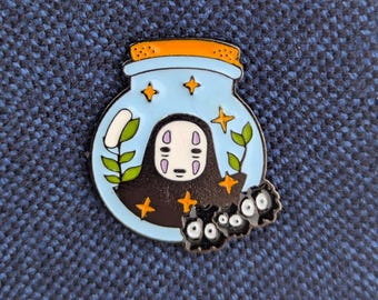 No-Face Kaonashi Jar Enamel Pin – Spirited Away Studio Ghibli Anime Badge