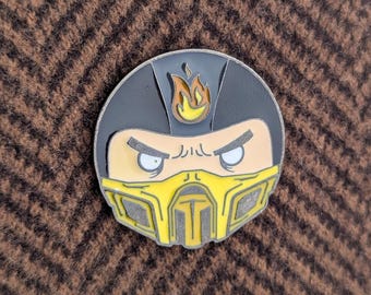 Scorpion Enamel Pin – Mortal Kombat Hellfire Ninja Gaming Lapel Pin