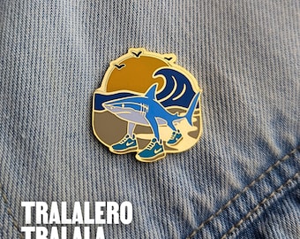 Tralalero Tralala Enamel Pin – Viral Shark Meme, AI Humor Gift