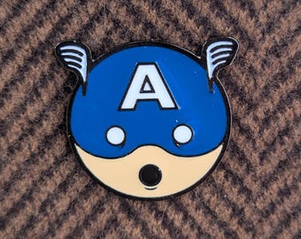 Captain America Enamel Pin – Marvel Avengers Superhero Shield Badge