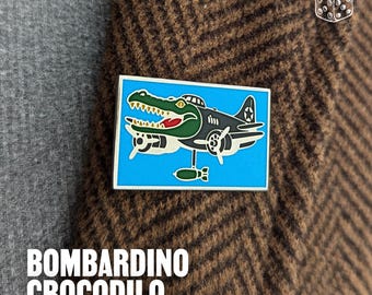 Bombardiro Crocodilo Enamel Pin – Italian Brainrot Meme | AI-Generated Surreal Creature | TikTok Viral Gift