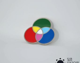 RGB Color Theory Enamel Pin: Venn Diagram Artist Gift