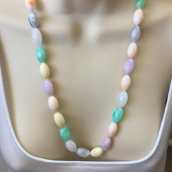 Vintage 1970s Pastel Acrylic Candy Color Beaded Ne