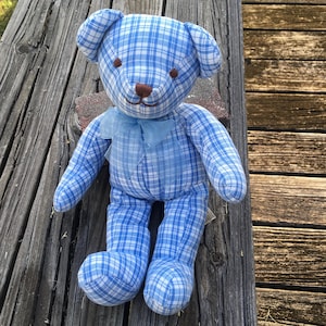 Blue and White Checkered Teddy Bear Plush Stuffed Animal by BESTEVER