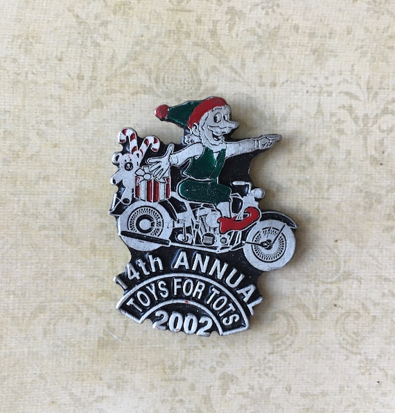 14th Annual Toys For Tots 2002, Lady Hawk Collectible Painted Pin