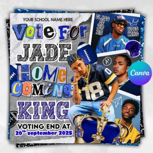 Homecoming King, Prom Flyer, Vote for me Prom, Prom Flyer, Prom King Flyer, Prom Class Campaign Flyer, Election Flyer, DIY Canva Vote flyer