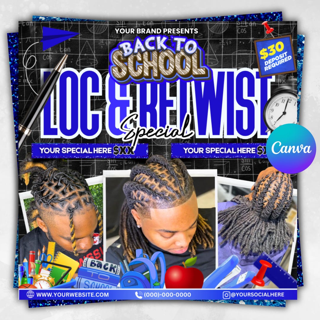 Locs Specials Flyer Template: Hair Stylist Marketing (canva Editable ...