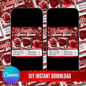 Valentine Sweet Treats Flyer, February Bake Sale Flyer, Valentines Day dessert Flyer, Bakery Flyer, Bake Shop Flyer, Pastry Flyer,Cake Flyer