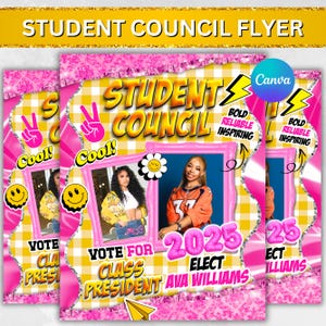 Student Council Campaign Flyer Template: Editable School Election Poster (Canva)