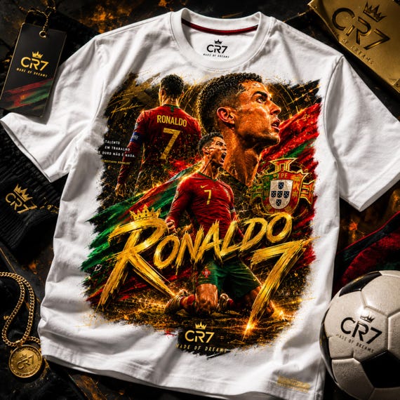 CR7 Ronaldo PNG T-Shirt Design, Soccer Streetwear Graphic, Football Legend PNG SVG, Printable Digital Download, Sports Fan Art