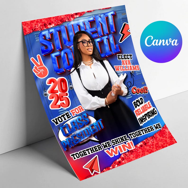 Editable Student Council Campaign Flyer: School Election Poster (canva ...