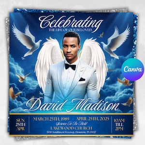 Memorial Funeral Announcement Flyer, Funeral Memorial Announcement Flyer, Funeral Announcement Template, Rest In Peace Flyer, Canva Editable