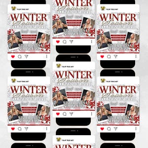 Winter Beauty Booking Flyer, Hairstylist Lash Tech Nail Tech MUA Flyer, Salon Booking Template, Editable Canva Flyer, Digital Download