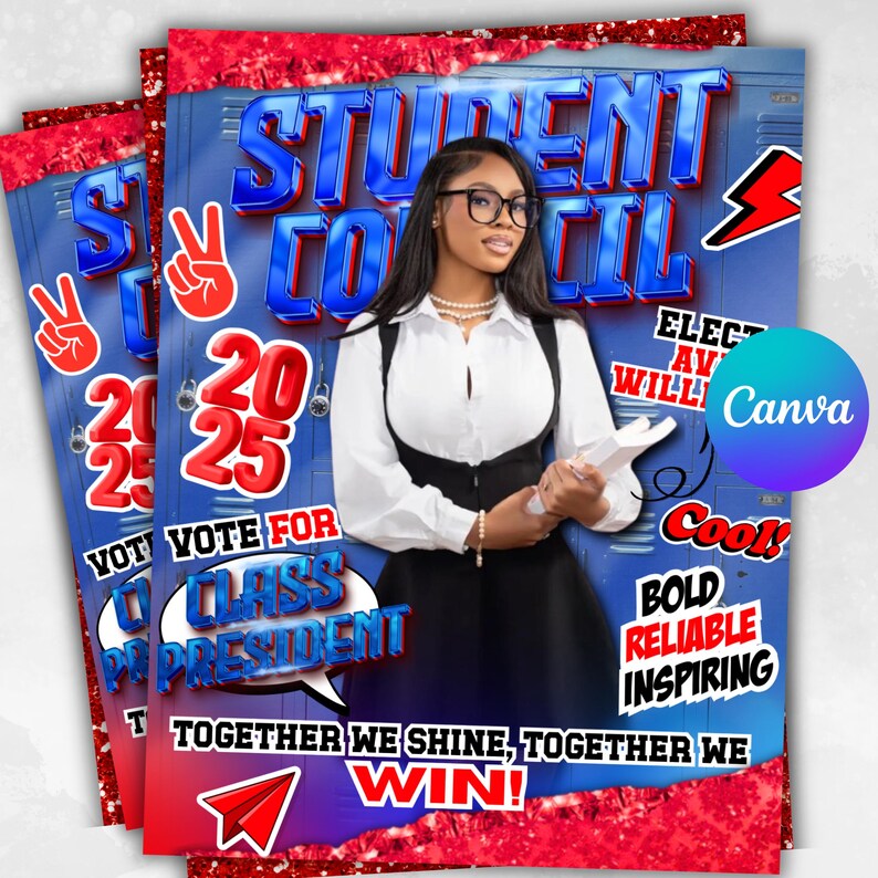 Editable Student Council Campaign Flyer: School Election Poster (canva ...