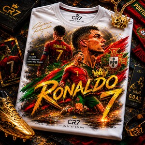 CR7 Ronaldo PNG T-Shirt Design, Soccer Streetwear Graphic, Football Legend PNG SVG, Printable Digital Download, Sports Fan Art