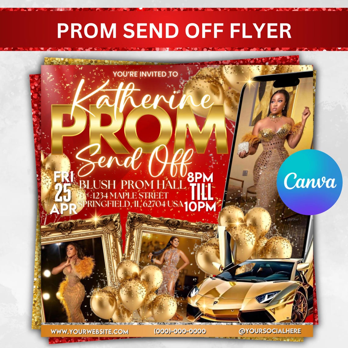 Prom Send off Flyer, DIY Prom Queen Flyer, Prom Send off Event, Prom ...