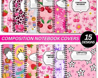 Composition Notebook Covers and labels, Composition Cover template, Composition Notebook Designs, Back to School Printable, Digital Download