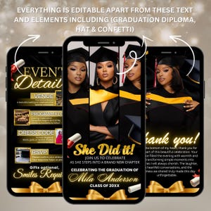 Graduation Video Invitation, Animated Grad Announcement, Digital Graduation Party Invite, Editable Grad Celebration Evite Template
