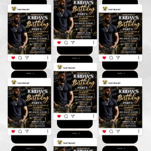 Birthday Party Flyer, Men's Birthday Flyer, Birthday Boy, Event Flyer, Club Flyer, Birthday Bash, Cancer Birthday Flyer, Canva Template